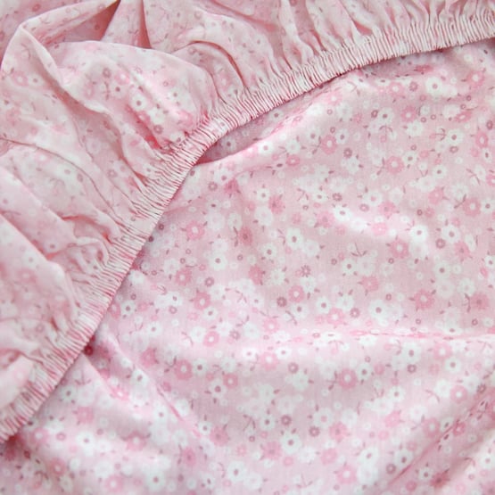 Heirloom Rosie Pink Ditsy Floral Jersey Fitted Sheets Pack of 2