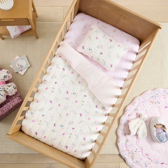 Heirloom Olivia Ivory Quilted Cot Quilt Cover Set 