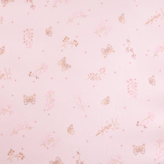 Heirloom Olivia Pink Butterfly Jersey Fitted Sheets Pack of 2
