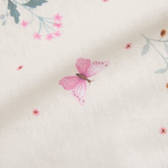 Heirloom Olivia Pink & Ivory Butterfly Jersey Swaddles Pack of 2