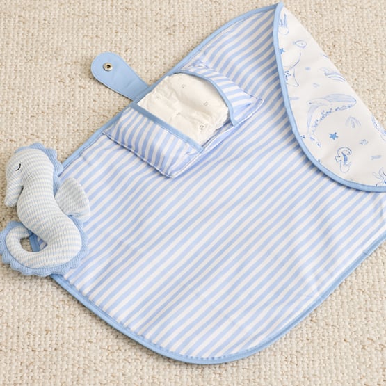 Ocean Lullaby Blue Travel Change Mat