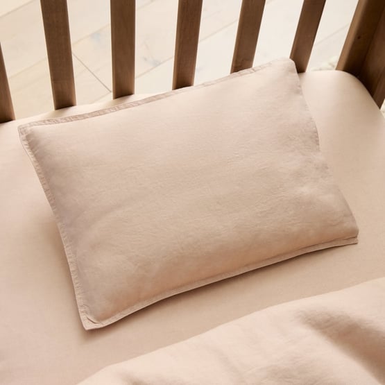 Vintage Washed Linen Macadamia Cot Quilt Cover Set