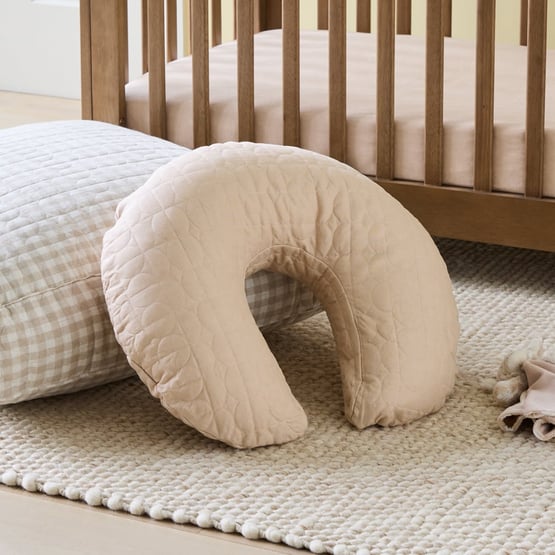Vintage Washed Linen Macadamia Nursing Pillow