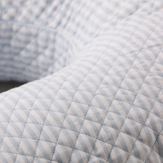 Vintage Washed Linen Dusty Blue & White Nursing Pillow