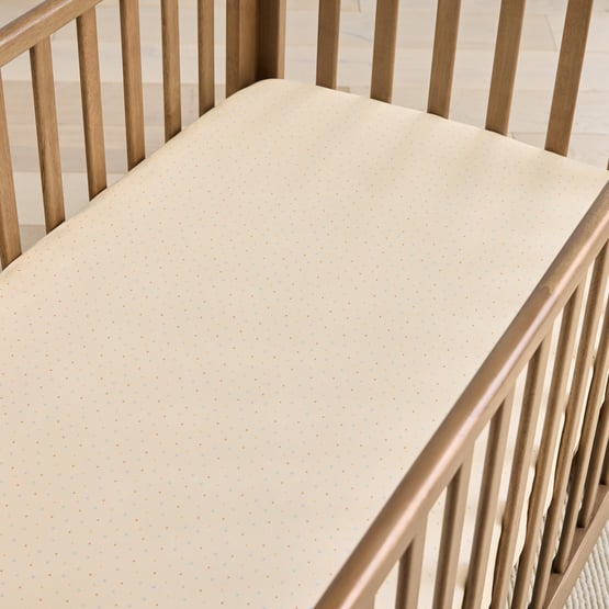 Spotty Natural Jersey Fitted Sheets Pack of 2
