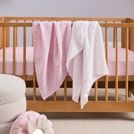 Heirloom Rosie Pink Muslin Baby Swaddles Pack of 2