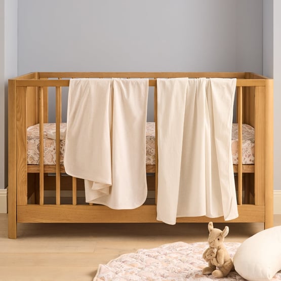 Organic Cotton Jersey Natural Marle Stripe Swaddles Pack of 2