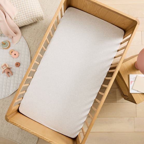 Jersey Grey Marle Stripe Fitted Sheet Pack of 2