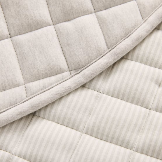 Organic Cotton Grey Stripe Jersey Baby Play Mat