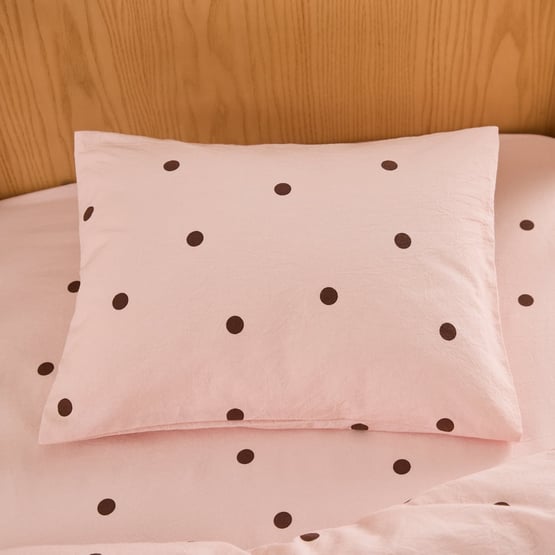 Stonewashed Cotton Peony Spot Cot Quilt Cover Set