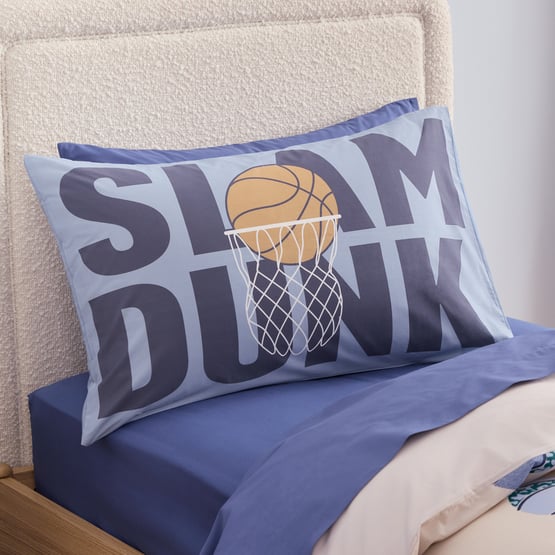 Slam Dunk Navy Text Pillowcase