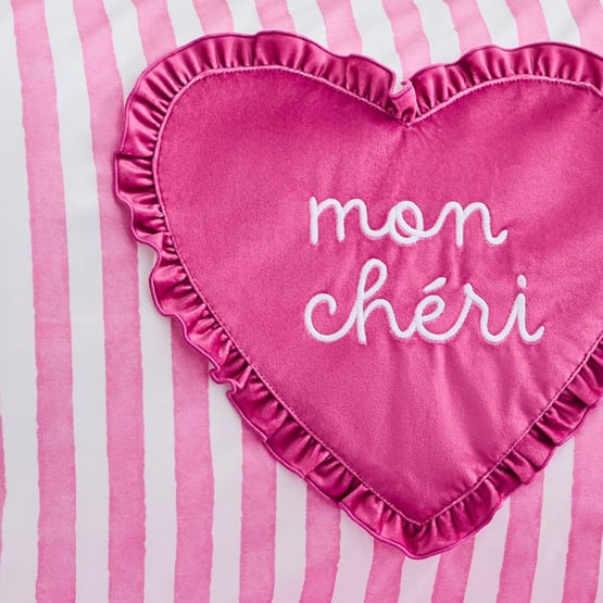 Mon Cheri Pink Text Pillowcase