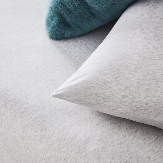 Cotton Jersey Marle Grey Fitted Sheet Set