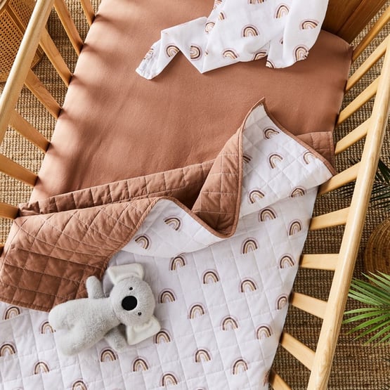 Stonewashed Cotton Earth Baby Fitted Sheets 2pk