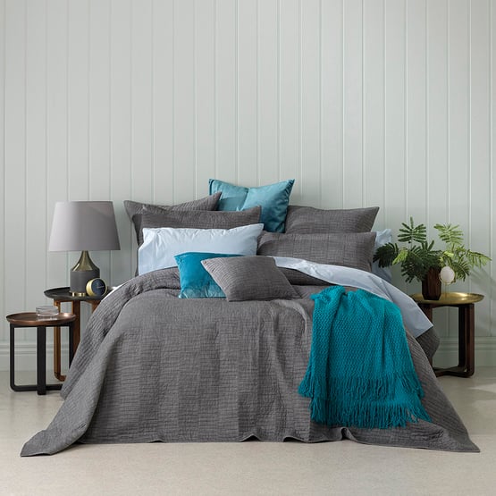 Cambridge Charcoal Bedspread Set + Accessories