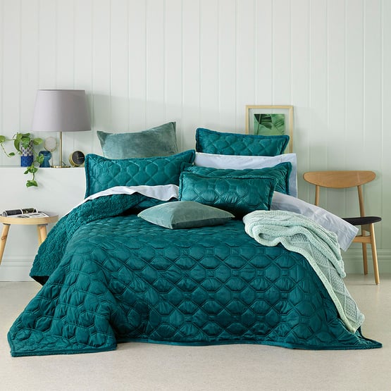Yaxley Teal Coverlet Set + Accessories