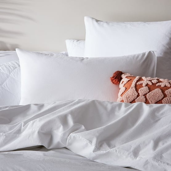 Stonewashed Cotton White Pillowcase