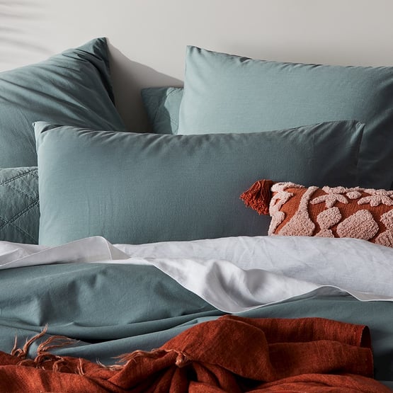 Stonewashed Cotton Sage Quilt Cover Separates