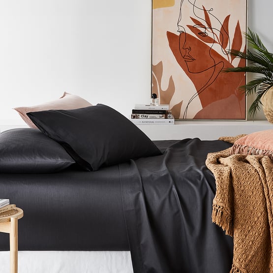 600TC Bamboo Cotton Charcoal Fitted Sheet Separates
