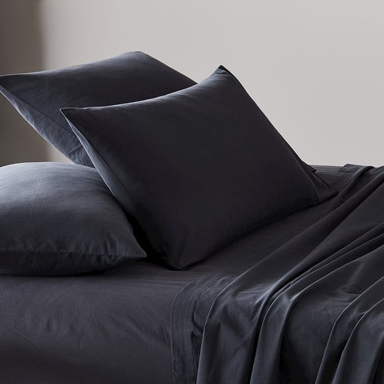 Stonewashed Cotton Charcoal Sheet Separates