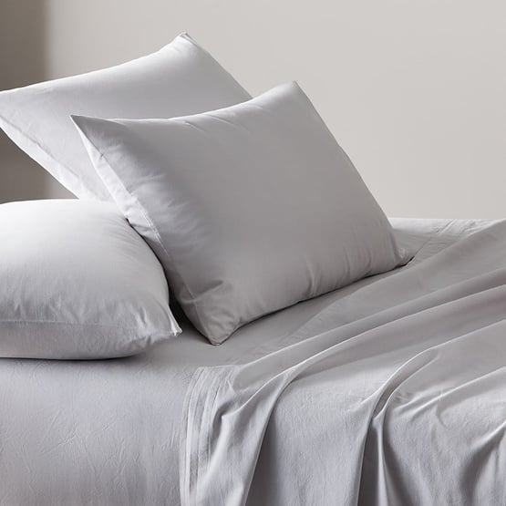 Stonewashed Cotton Silver Sheet Separates