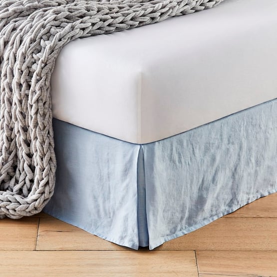 Vintage Washed Dusty Blue Linen Valance