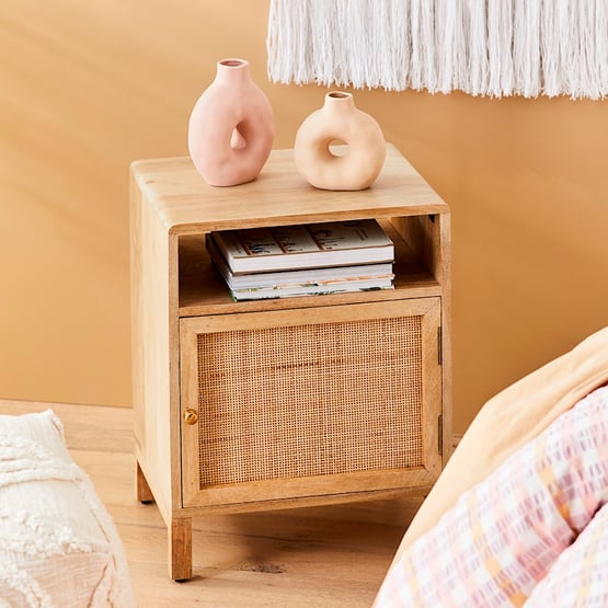 Anjuna 1 Door Natural Bedside Table 