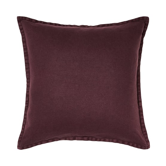 Belgian Rosewood Vintage Washed Linen Cushion