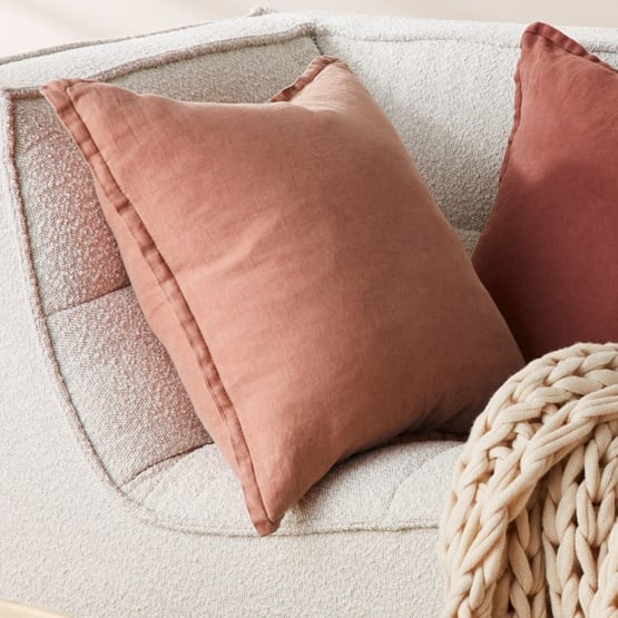 Belgian Dusty Rose Vintage Washed Linen Cushion