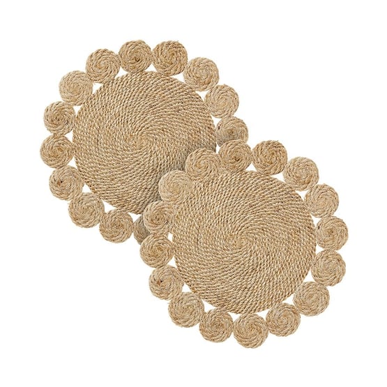 Sicily Collection Pack of 2 Natural Circle Placemats