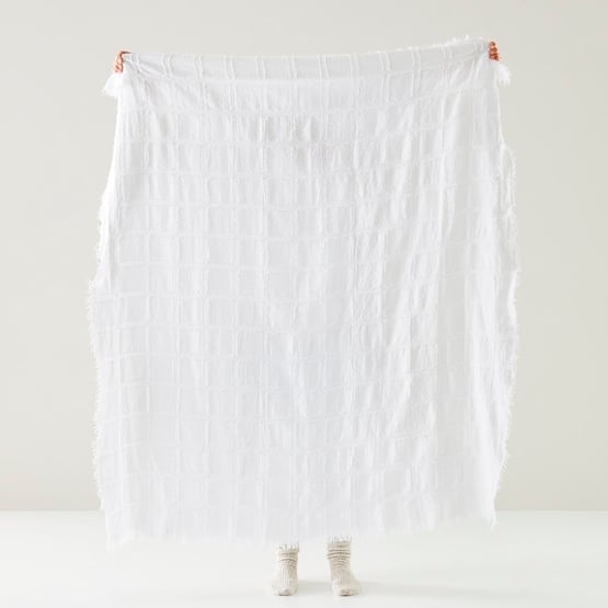 OFFLINE Pasquale White Linen Throw