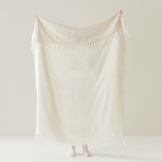 Malmo Natural Linen Throw OFFLINE