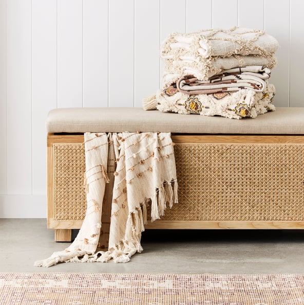 A variety of seasonal natural throws.