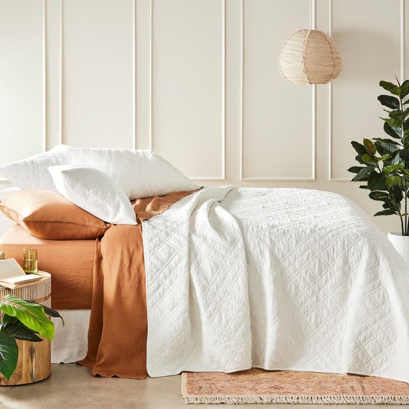Madelyn Quilted White Pillowcases