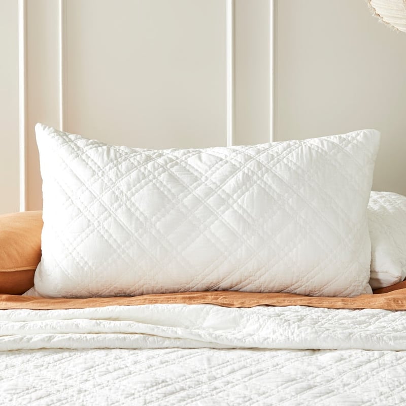 Madelyn Quilted White Pillowcases