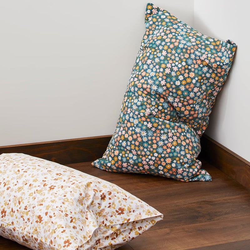 Flannelette Printed Autumn Bloom White Pillowcases