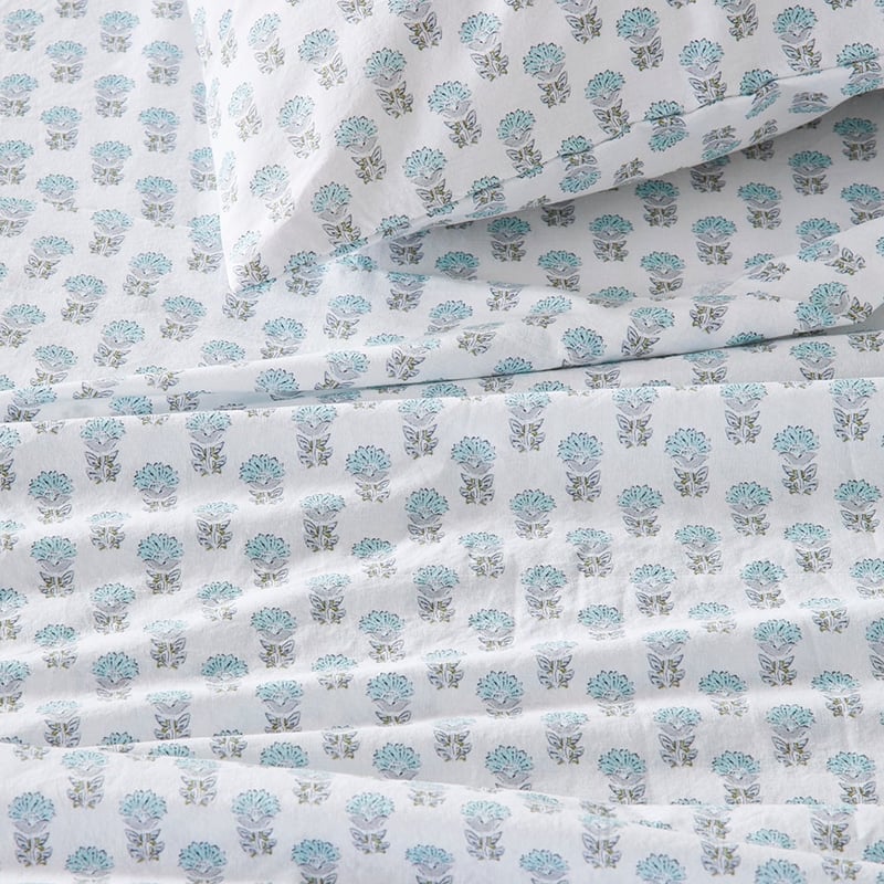 Printed Nitara Aqua Sheet Set