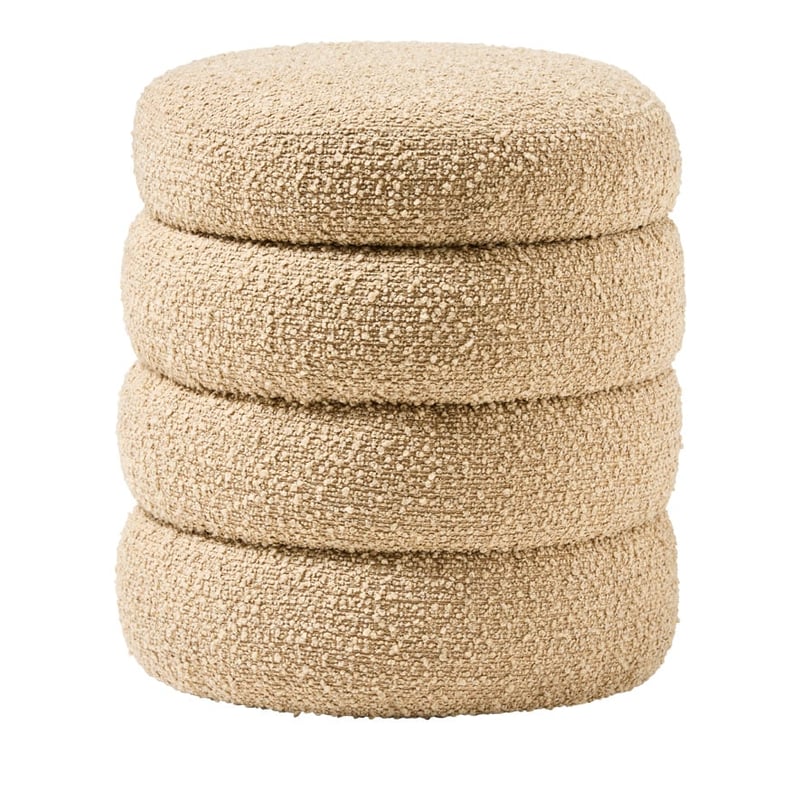 Memphis Latte Boucle Storage Ottoman