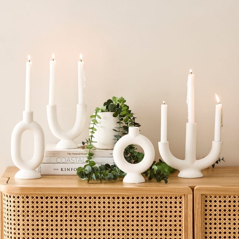 Hydra White U Candle Holder