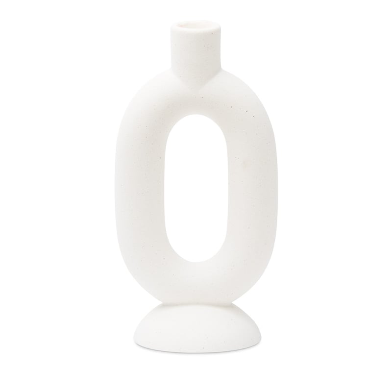 Hydra White Oval Candle Holder