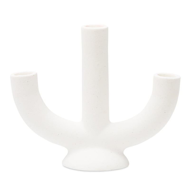 Hydra White Tri Candle Holder