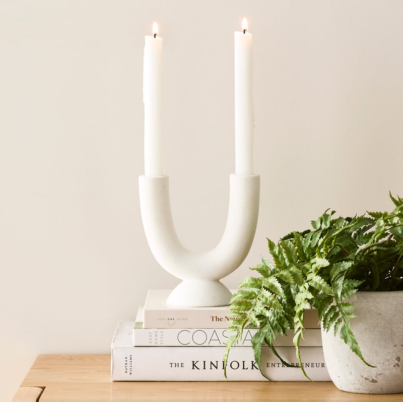 Hydra White U Candle Holder