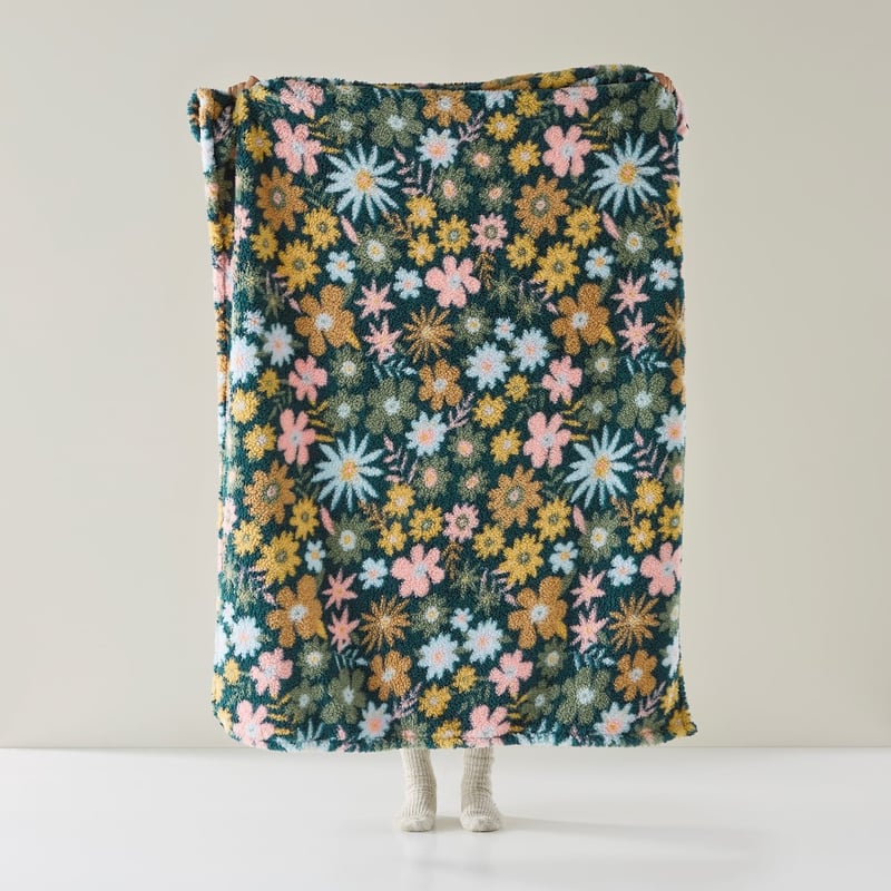 Cloud Midnight Floral Throw