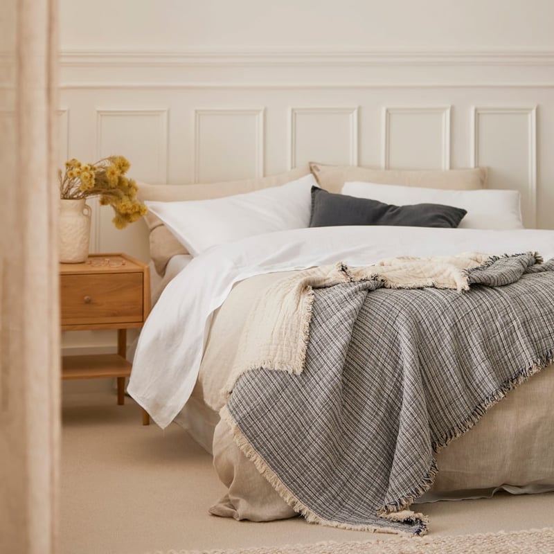 Lucas Blue Stripe Throw