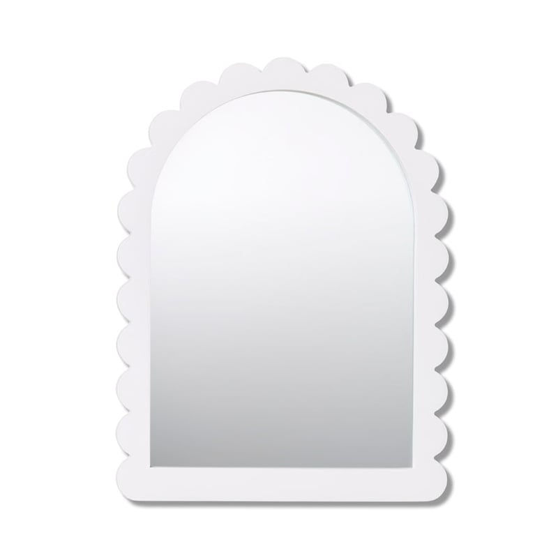 Scallop White Arch Mirror