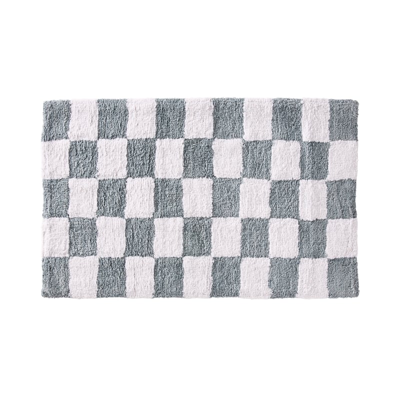 Boston Check Sea Blue Bath Mat