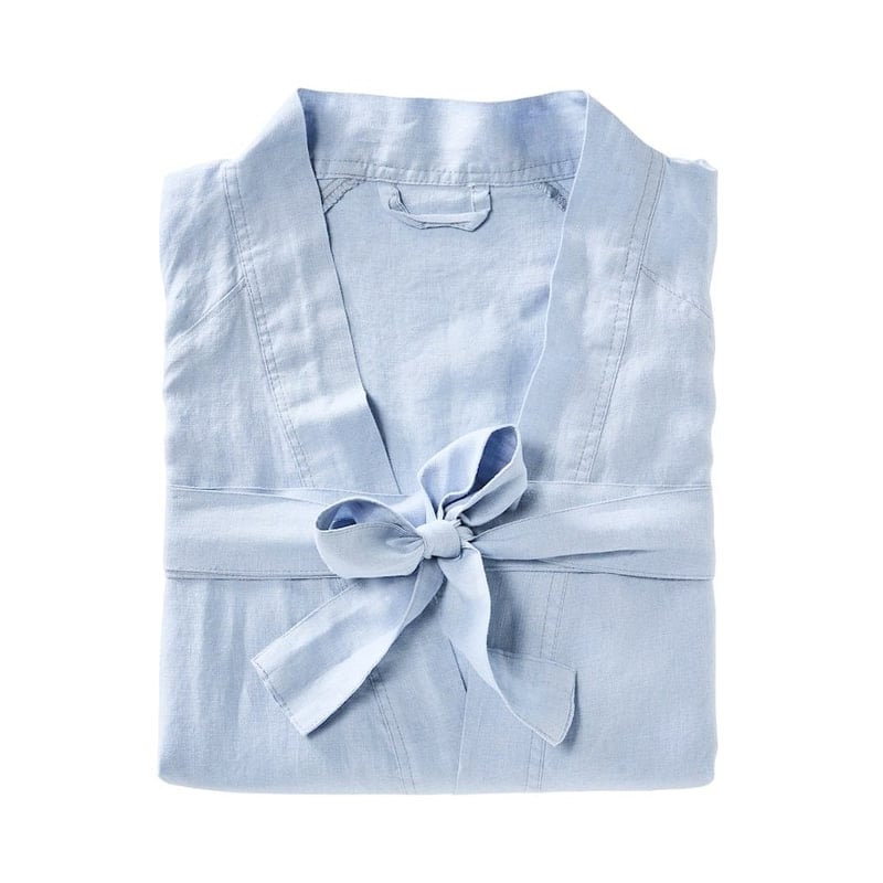 Vintage Washed Linen Dusty Blue Robe