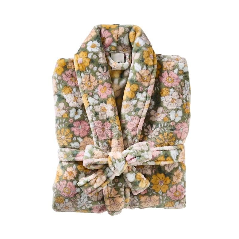 Printed Green Multi Garden Floral Ultra Soft Robe