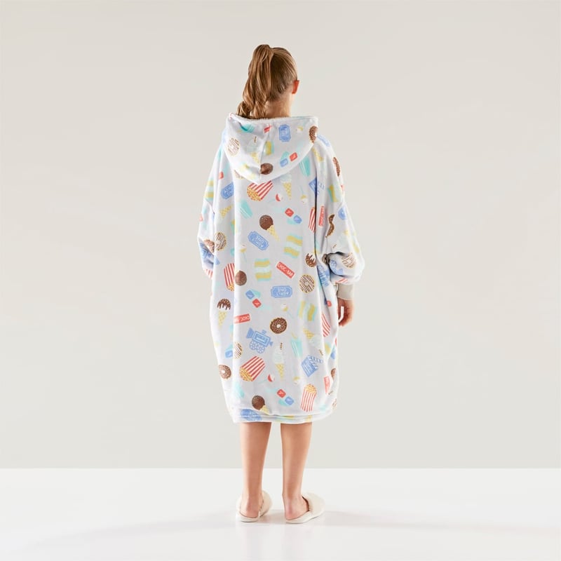 Teddy Grey Multi Movie Night Hooded Blanket