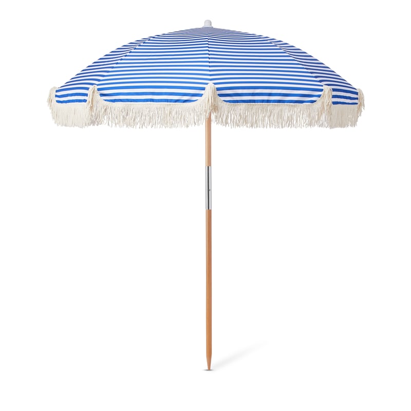 Holiday Blue Stripe Beach Umbrella